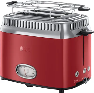 Produktbild von Russell Hobbs Toaster [für 2 Scheiben] Retro Edelstahl Rot