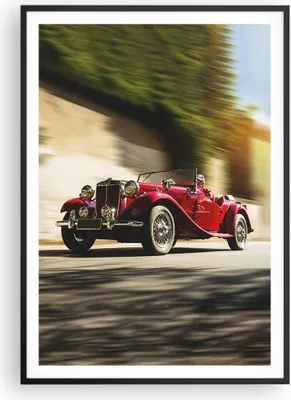 Produktbild von Gerahmtes Poster - Schwarzer Rahmen - Mg Rot Auto - 70x100 cm - Wand Bild - Wanddeko - Wandbilder - Kunstposter - Wandposter - Bilderrahmen - Bilder - Kunstdruck - Wandbild - P2BPA70x100-4364