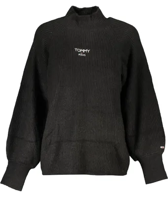 Produktbild von Eleganter Damenpullover in Schwarz mit Rollkragen und Stickerei