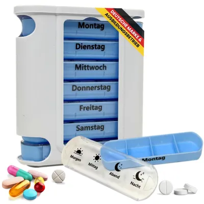 Produktbild von LisaCare Tablettenbox - 7-Tage Medikamentendosierer - Tablettentower