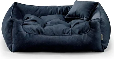 Image de Lit pour chien BASEL - Lit confortable pour chien en tissu durable, coussin confortable pour chien XS-3XL (2XL-110x90, bleu foncé)