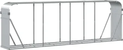 Zdjęcie produktu dla vidaXL Podest na drewno do kominka, srebrny, 300x45x100 cm, stal ocynkowana