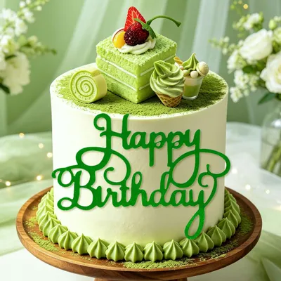 Matcha-Taarttoppers, 5 Stück, für Kuchen und Desserts