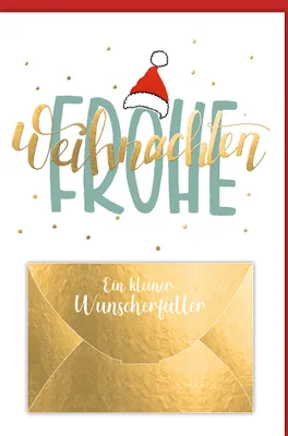 Produktbild von Weihnachten - Karte mit Umschlag - Frohe Weihnachten Nikolausmütze Gel