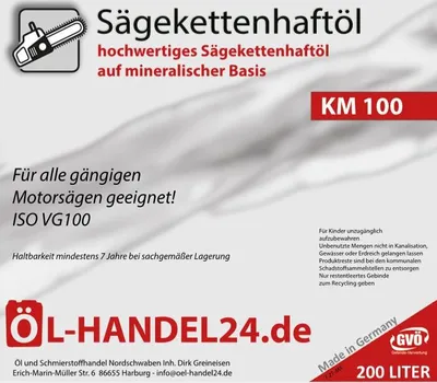Produktbild von KM 100 (200 Liter) Hochleistungs Sägekettenöl 200 Liter Fass