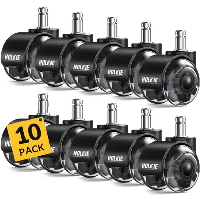 Produktbild von Bürostuhlrollen 5er-Set, 11 mm, schwarz, Gummi, für Bürostühle