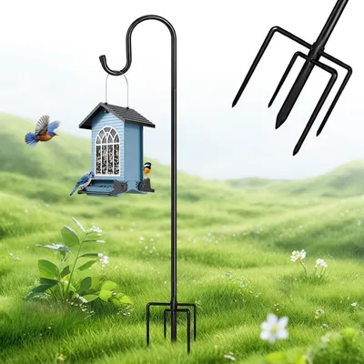 Zdjęcie produktu dla Haczyk do mocowania w ogrodzie, wysokość regulowana, metalowy, do montażu budki dla ptaków, lampionu, kwietnika