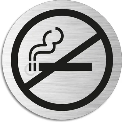 Produktbild von Schild - Rauchverbot | Türschild aus Aluminium Edelstahloptig Ø 75 mm