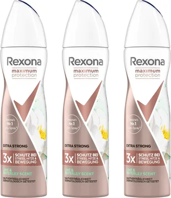 Produktbild von 3 x Rexona Maximum Protection Extra Strong Lime & Waterlily Scent Anti Transpirant Deo je 150ml