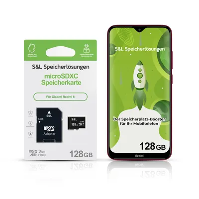Produktbild von microSD Speicherkarte S&L für Xiaomi Redmi 8 - Speicherkapazität: 128 GB