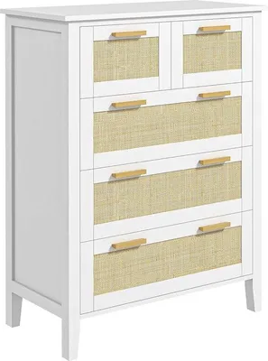 Produktbild von Famanu Kommode mit 5 Schubladen - Weiße Aufbewahrungslösung für Büro, Wohnzimmer und Schlafzimmer