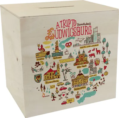 Produktbild von Ludwigsburg Wimmelbild Spardose aus Holz - A Trip To Ludwigsburg