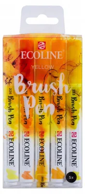 Produktbild von Talens Ecoline Brush Pen Aquarell-Marker Set 5 Farben