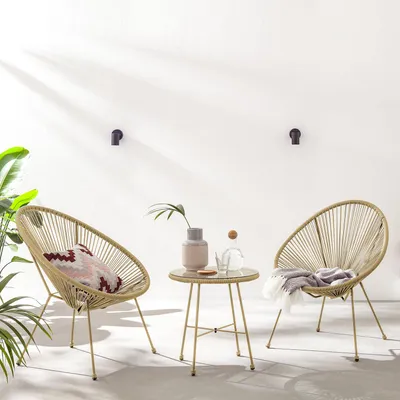 Produktbild von home24 Sitzgruppe - 3-teilig - Stahl / Polyrattan