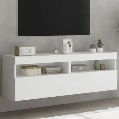 Produktbild von Maison Exclusive - TV-Wandschränke mit LED-Leuchten 2 Stk. Weiß 60x30x40 cm