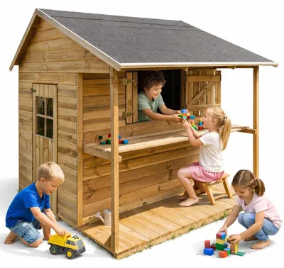 Produktbild von Kinderspielhaus 166x160x174 Spielhaus Holz-Gartenhaus #4450