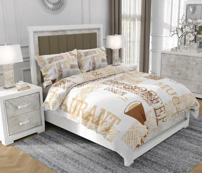 Produktbild von Bettwäsche 160x200 cm + 2x70x80 cm, 3-teilig, 100% Baumwolle, Satin, Reißverschluss, Bunt - SOVIO | So.0138