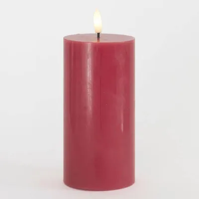 Obrázok produktu pre SIRIUS Vosková LED sviečka Sille, ružová slivka, 7,5 x 15 cm