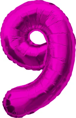Produktbild von Oblique Unique 1x Folien Luftballon mit Zahl 9 Kinder Geburtstag Jubiläum Silvester Party Deko Ballon pink