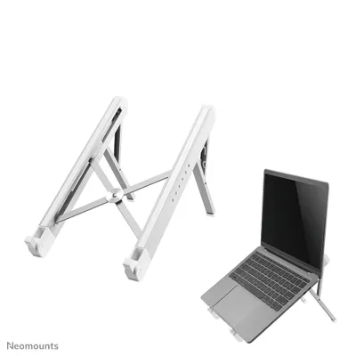 Produktbild von Neomounts NSLS010 Laptop-Halterung 11-17" - faltbar - kompakt - universal, Laptop-Ständer, Silber, Aluminium, 27,9 cm (11"), 43,2 cm (17"), 279,4 - 431,8 mm (11 - 17")
