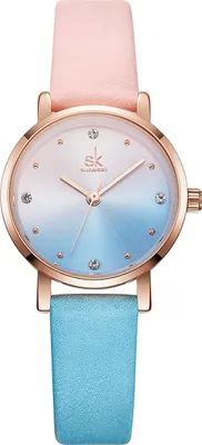 Produktbild von Alienwork MŠdchen Kinder-Uhr rose-gold mit Lederarmband pink elegant