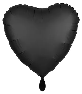 Produktbild von Folienballon Herz Satin schwarz 45cm