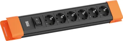 Produktbild von BACHMANN CONNECTUS 6xCEE7/3, 1xSchalter 2,0m CEE7/7 Schwarz/Orange