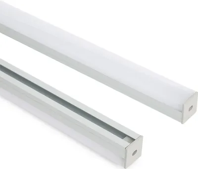 Produktbild von Aluminiumprofil Hängend 2m für LED Streifen bis 17 mm Aluminium 2 m Weiß transluzent