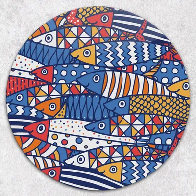 Produktbild von Glas-Herdabdeckplatten Glaskeramikkochfeld-Abdeckung Spritzschutz Glas Runden Schneidebrett fi40 cm - Zeichnung Obst