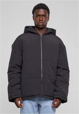 Productafbeelding van Bunda Urban Classics hooded puffer jacket, zwart - maat L