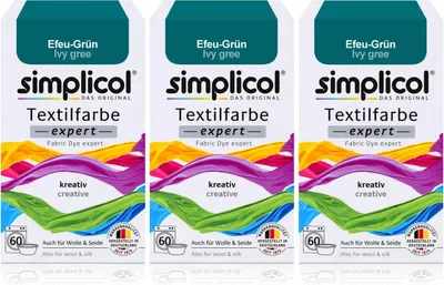 Produktbild von Simplicol Textilfarbe expert Efeu-Grün 150g - Farbe zum Färben (3er Pack)