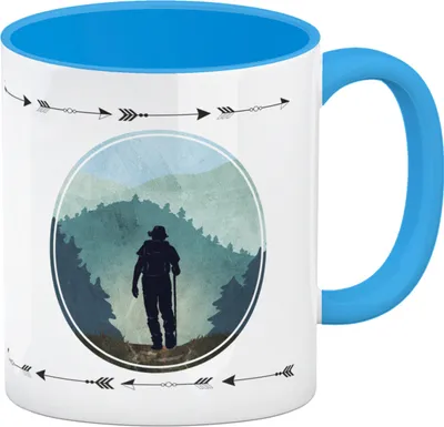Produktbild von Mir reicht's ich geh wandern Kaffeebecher Hellblau