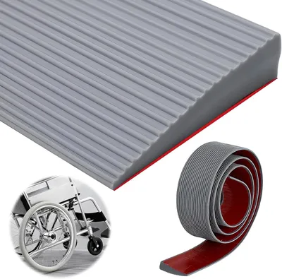 Immagine prodotto di Rampa di accesso in PVC, con superficie antiscivolo, 90 x 8 x 3 cm, per sedie a rotelle