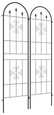 Obrázek produktu pro Sada dvou kusů zahradních pletiv – kovová opěrka pro rostliny – 50 x 180 cm – volně stojící – pro popínavé rostliny – černá barva