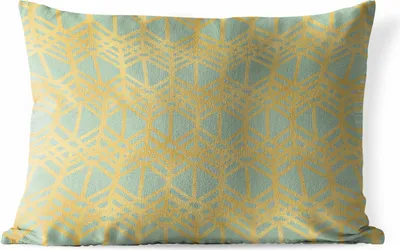 Produktbild von MuchoWow® Outdoor Kissen - Muster - Grün - Gold - Luxus - 60x40 cm - Wetterfest - Lounge Kissen - Zierkissen - Kissen für Innenräume