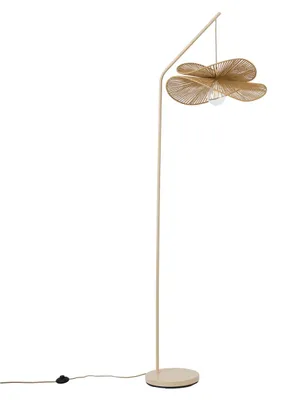 Produktbild von Japandi Stehleuchte Beige mit Beigem Schirm Nest