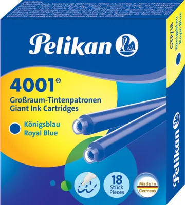 Produktbild von Wkłady atramentowe Pelikan o dużej pojemności 4001 GTP/18 błękit królewski 18 wkładów