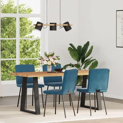 Produktbild von vidaXL Esszimmerstühle 4 Stk. Blau Samt