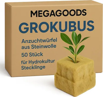 Obrázok produktu pre Kultivačné kocky z kamennej vlny 50 kusov pre hydroponické odrezky DE.