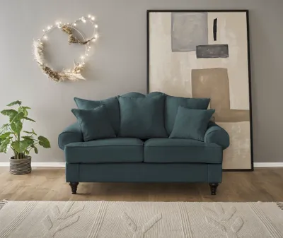 Produktbild von Sofa "Adelina" in blaugrün Landhaus Couch 2-Sitzer 170 cm