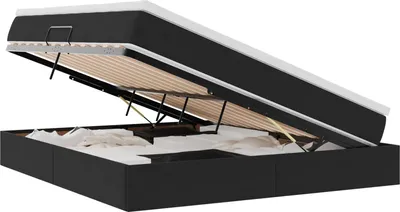 Zdjęcie produktu dla vidaXL Łóżko piętrowe z materacem czarne 160 x 200 cm aksamitne
