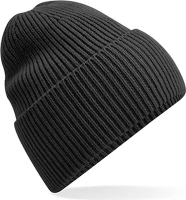 Produktbild von Beechfield B384R | Oversized Cuffed Beanie - 50% recycelten Polyester - Farbe: Charcoal - Größe: One Size