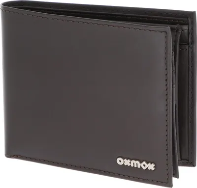 Produktbild von oxmox Leder Geldbörse Leather RFID Protect Querscheinbörse Pure 2.0 Metal Square Brown dunkelbraun