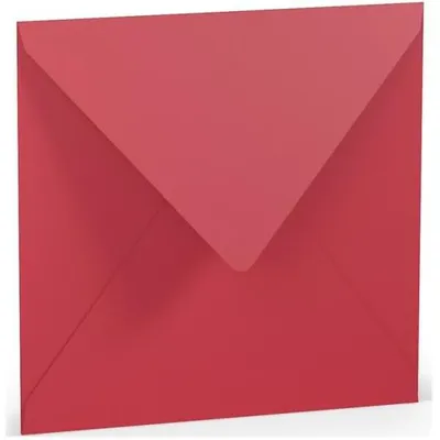 Produktbild von Briefumschlag 16,4x16,4cm Nassklebung Seidenfutter Rot