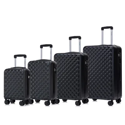Produktbild von yonsly Premium Reisekoffer TSA-Schloss,YKK-Reißverschluss Hartschalen-Koffer Kabinenkoffer Rollkoffer Suitcase Handgepäck  (Schwarz, S-M-L-XL-Set)