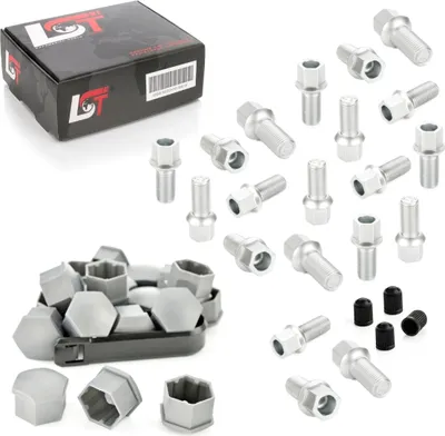 Produktbild von 20x Radschrauben Kugelbund M14x1,5x27 Kappen Set für AUDI 100 200 A6 V8 ALLROAD