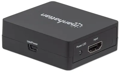Produktbild von Manhattan 1080p 2-Port HDMI-Splitter, Stromversorgung über USB, schwarz, HDMI, 2x HDMI, 1.3b, 1920 x 1200 Pixel, Schwarz, Kunststoff