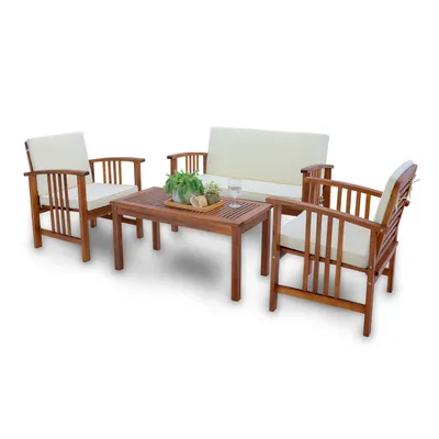 Image de Ensemble de meubles de jardin 'Brissogne' 4 pièces en acacia