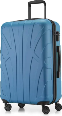 Produktbild von Suitline Hartschalenkoffer Trolley, 100% ABS, Cyanblau, mittelgroß 66 cm, erweiterbar, TSA-Schloss, 4 Rollen, mit Organisationsfächern, stapelbar, austauschbare Rollen & Griffe, extrem robust und bruchsicher
