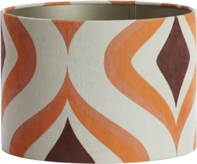 Produktbild von Lampenschirm Zylinder in Velours Retro Orange Braun  für Tischleuchte Tischlampe 40-40-30